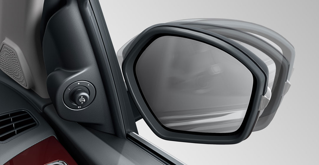 Electrically adjustable and folding outside mirrors